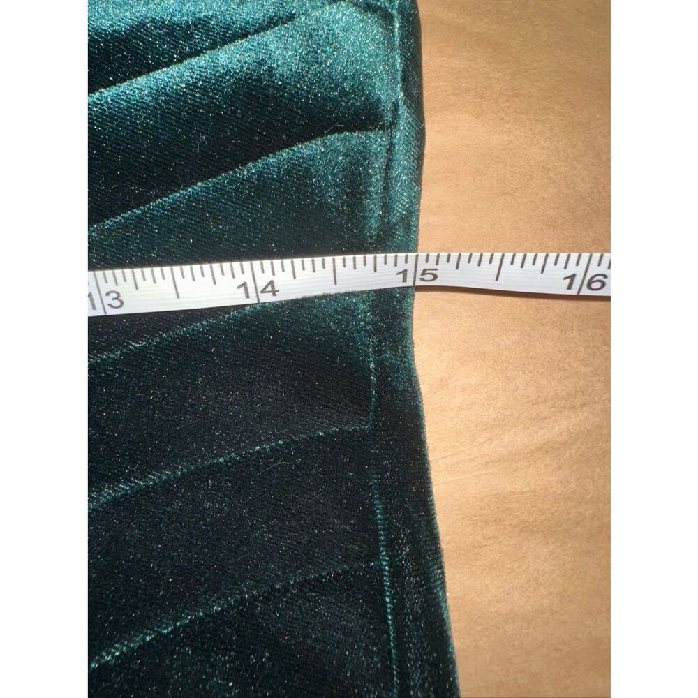Anne Klein Sz 10 Velvet Cowl Neck Cocktail Dress Emerald Green Ruched Midi - Picture 6 of 7